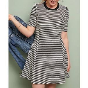 Anthropologie Striped Ribbed Knit Tunic Dress